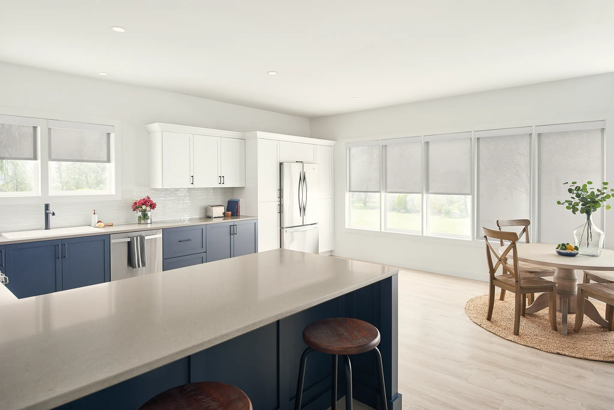 White Solar Shades Kitchen (5)